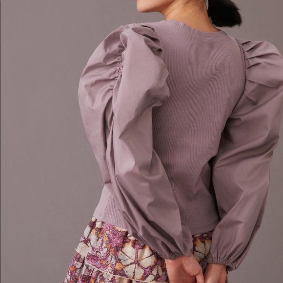 LAST CALL Anthropologie puff sleeved top - Picture 3 of 8